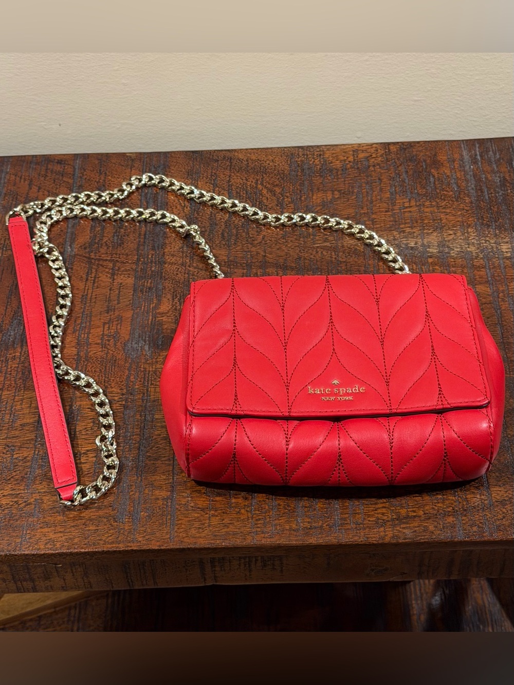 Kate Spade New York Briar Lane Quilted Emelyn Chain-Shoulder Bag, Red
